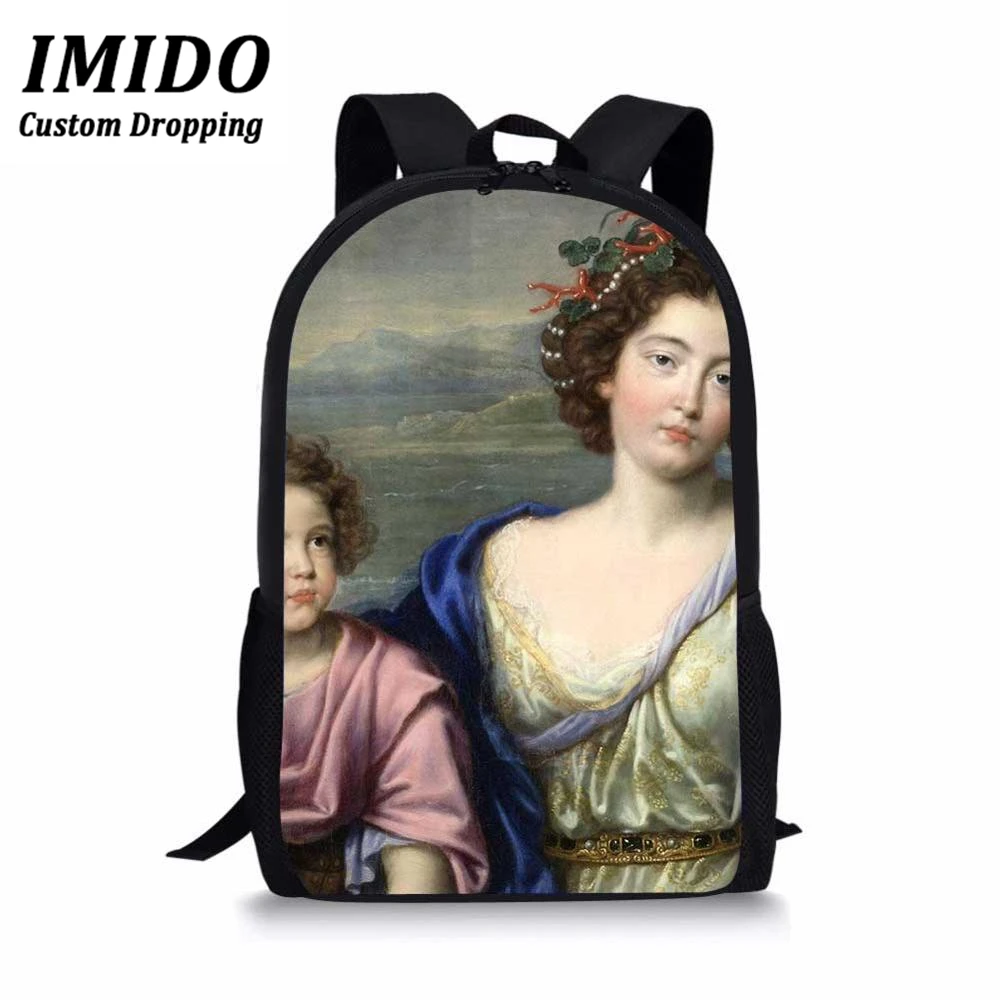 IMIDO, женская и мужская дорожная сумка, художественный рюкзак, известная монета Ван Гога, масляная краска, полиэстер, для подростков, девочек и мальчиков, школьная сумка, Mochilas - Цвет: WLL4719