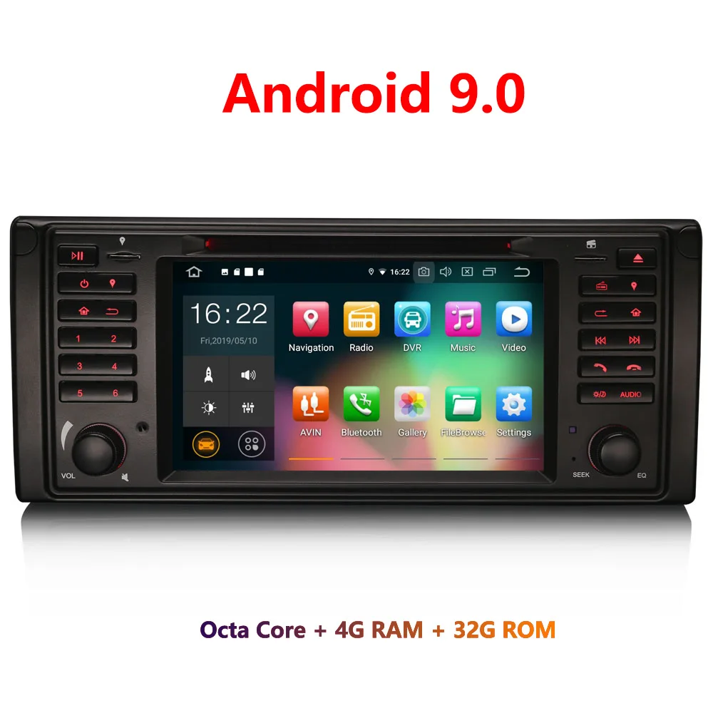 Erisin ES7939B Android 9 0 Восьмиядерный 4 Гб ОЗУ автомобильный мультимедийный плеер Радио BT