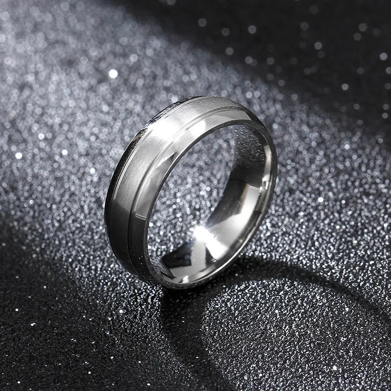Модные 6 мм парные кольца из нержавеющей стали серебряного цвета обручальное кольцо с инкрустацией кристаллами для влюбленных романтическое обручальное ювелирное изделие