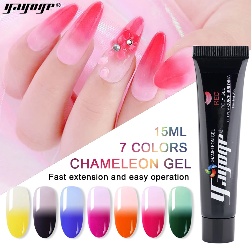 

Yayoge 15ml Color Changing Nail Polish Thermal Nail Gel Soak Off Nail Art UV Gel Long Lasting Chameleon Gel Nail Drop Shipping