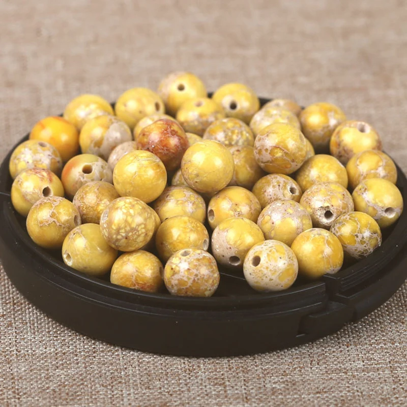 50* Stylish Artificial Stone Beads&Hole For Bracelet Jewelry DIY Craft 6mm Home