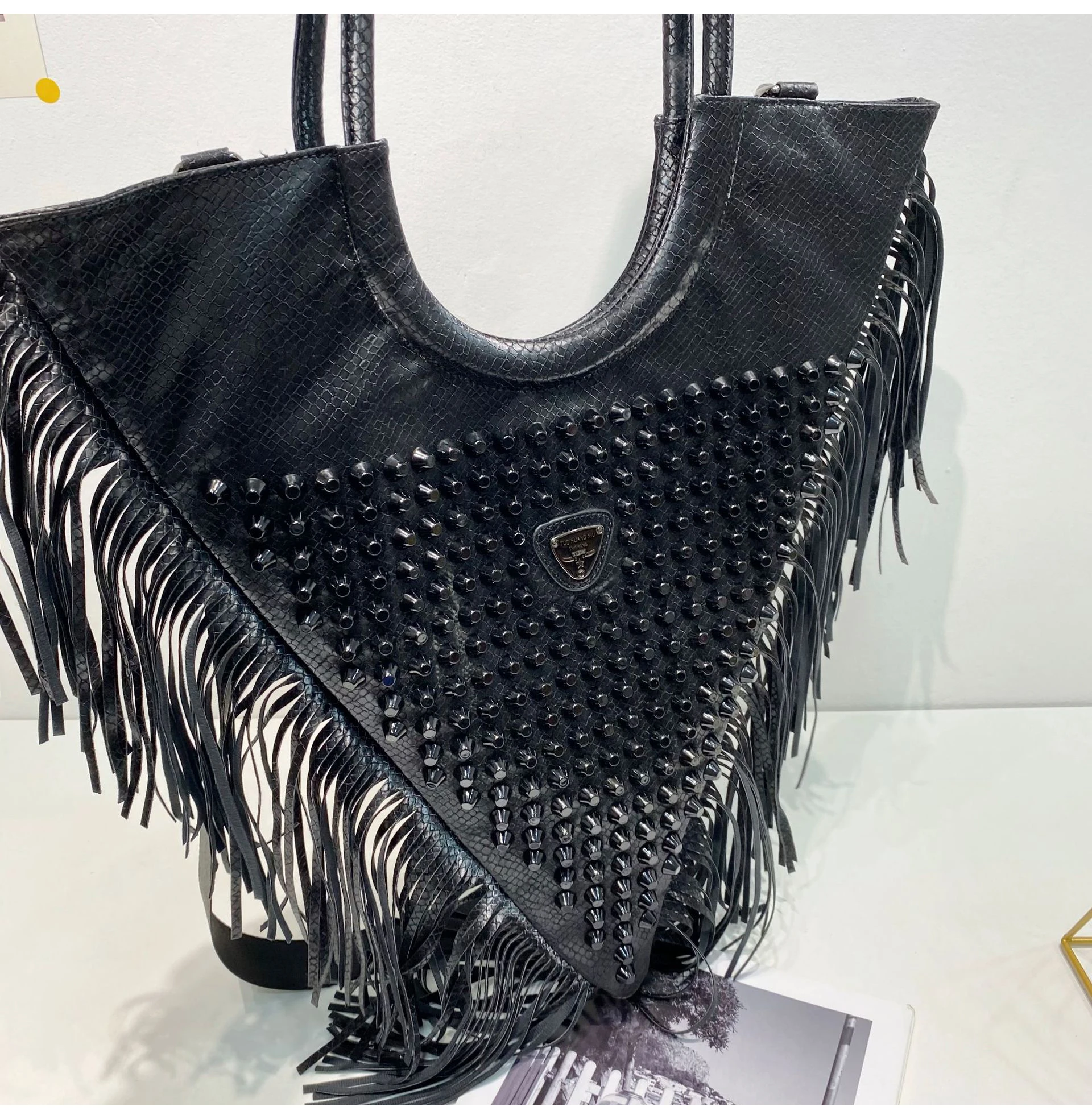 Luxury Designer Brand Purses And Handbags For Women Vintage Tassel Shoulder  Bag Ladies Large Capacity Travel Rivet Shopper Totes - AliExpress