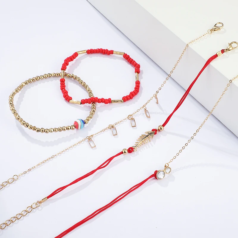 Tocona 30 Styles Bohemian Bracelet Set for women Shell Star Map Pineapple Heart Natural stone Beads chains Bangle Boho Jewelry - Image 4