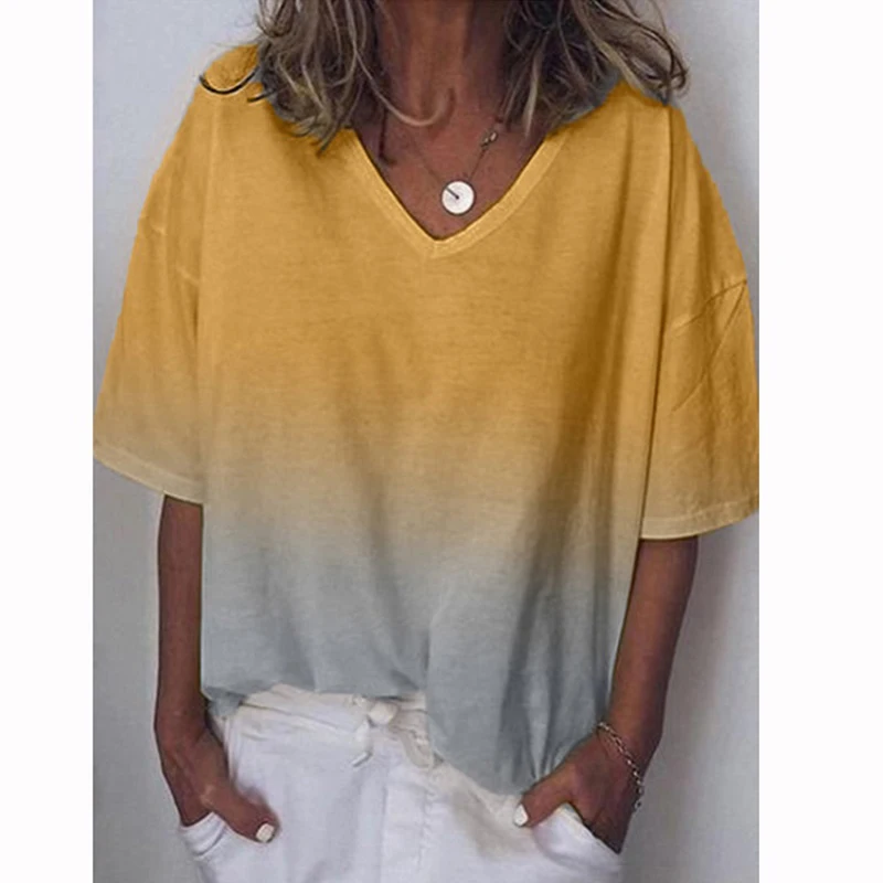MACVARIL Fashion Print Cotton Blusas Women Plus Size O Neck Summer Tops Casual Short Sleeve Streetwear Blouse Shirt 5XL