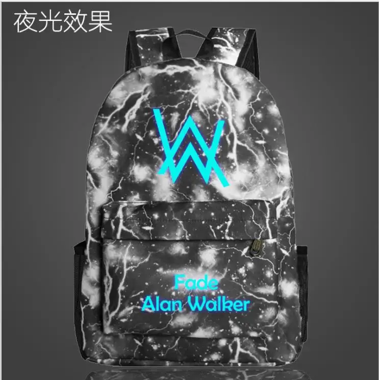 Светящийся рюкзак Alan Walker для подростков, модные школьные сумки для мальчиков и девочек, рюкзак для ноутбука, детские сумки для книг, повседневный рюкзак для путешествий
