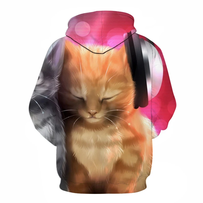 Забавный принт с животными и кошками 3D для мужчин и женщин спортивная одежда с длинными рукавами Повседневная Толстовка с капюшоном уличная рубашка Харадзюку