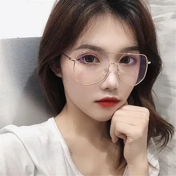 

Men Vintage Anti Blue light Glasses Frame Round Women Lens Myopia Optical Mirror Simple Metal Anti-blue Clear Eyewear Frames