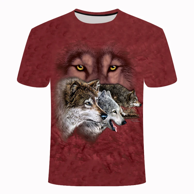 Новая футболка с 3D волчьим лицом, футболка с принтом, мужская женская спортивная одежда с животными, удобная и дышащая Спортивная футболка, быстросохнущая