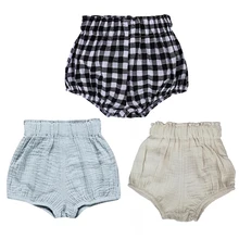 Штанишки для новорожденных, шорты, штаны для маленьких девочек, хлопковые, льняные, треугольные, одноцветные, в горошек, шорты для девочек, летние штаны для малышей