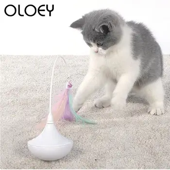 

Cat Toy with Feather Multi-Angle Adjustable 360 ° Irregular Auto Rotation Training Entertaining Toy Pet Cat Kitten Product