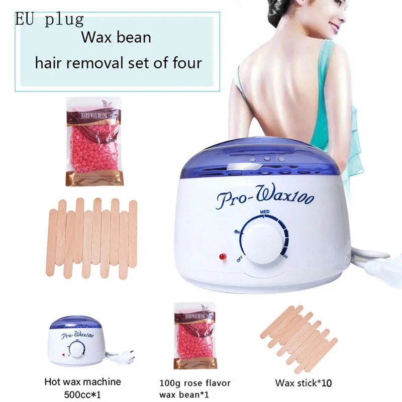 Нагреватель парафинового воска, крем-нагреватель для удаления волос, восковые бобы, восковая машина, 100 г/500 г, подогреватель, профессиональный мини-спа-нагреватель для рук - Цвет: EU 100g wax bean