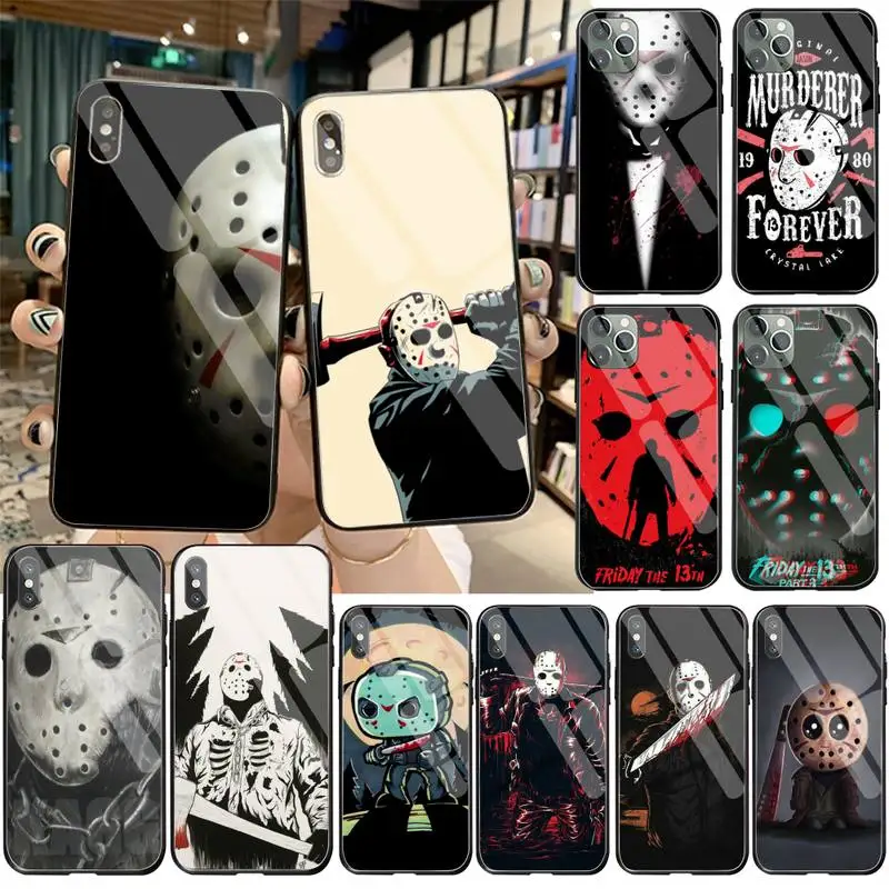 Чехол YJZFDYRM Jason вурхи чехол для телефона закаленное стекло iPhone 11 Pro XR XS MAX 8X7 6S 6 Plus SE