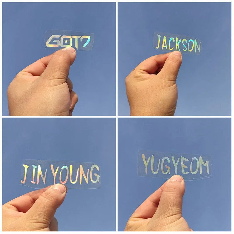 Kpop креативная лазерная наклейка GOT7 YOUNGJAE JACKSON YUGYEOM JINYOUNG BAMBAM MARK JB Водонепроницаемая наклейка s цвет меняющий цвет