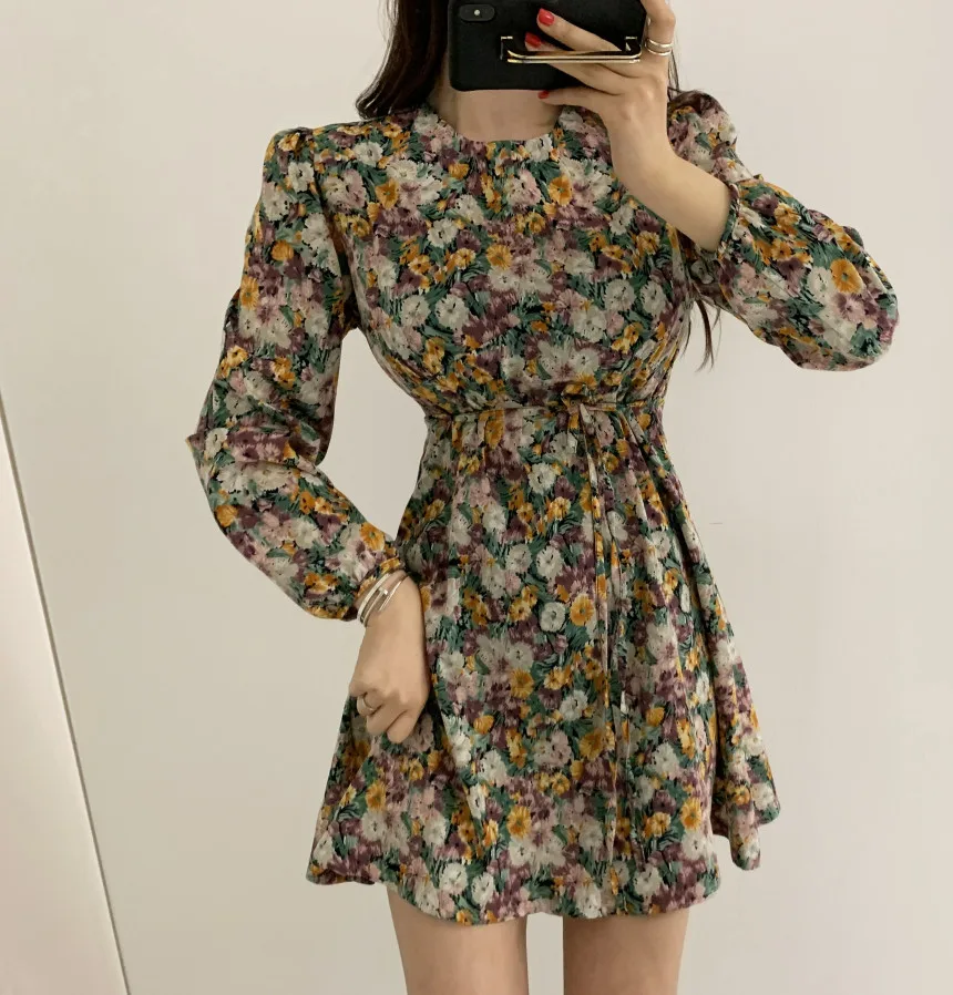 Lace-Up Slim Mini Dress