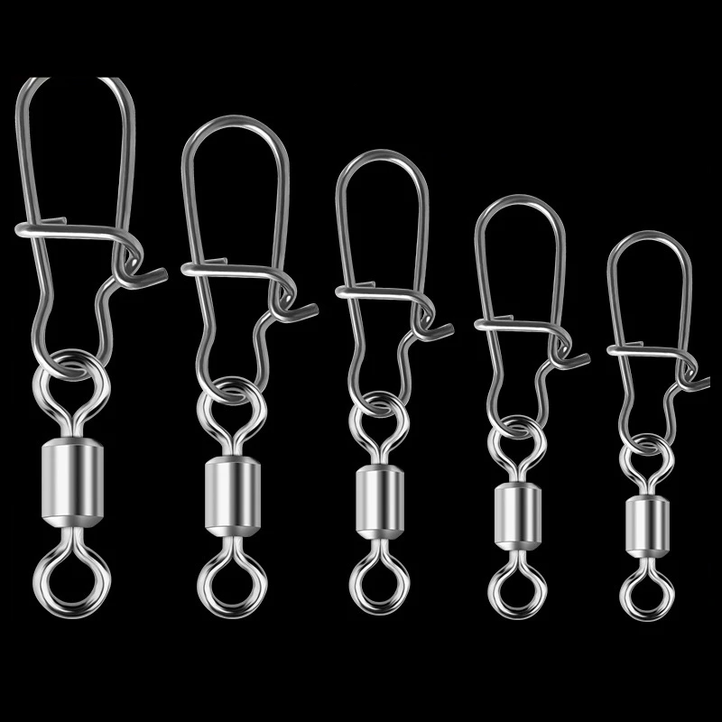

50pcs 8-shaped Ring Enhanced Snap Pin Stainless Steel Swivels for Fishing Bait Pin Fishing Lure Fishing Connector Fishing Tackle
