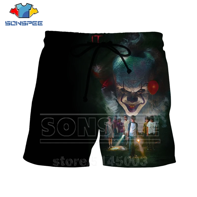 It Chapter шорты для мужчин и женщин, модные, 3D принт, Pennywise, пляжные, хип-хоп, уличные, спортивные, для фитнеса, свободные, эластичные штаны, C063-8 - Цвет: 17