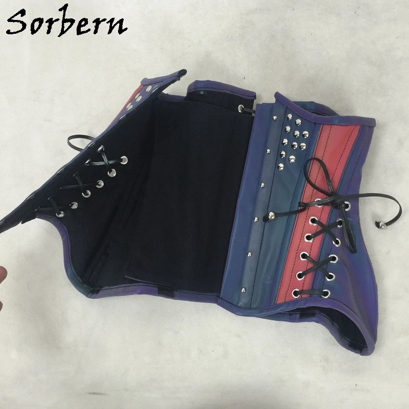 Sorbern Customized Corset Women Reflective Studs Punk Styles Lace Up Slim Fit Women Sm Crosets Steel Bonings Underbust
