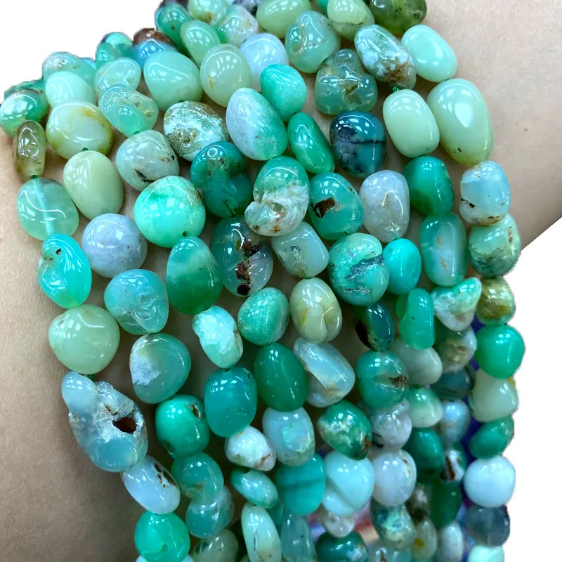 

Fine 100% Natural Stone Australia Jade Irregular Gravel Gemstone Spacer Beads For Jewelry Making DIY Bracelet Necklace 15''