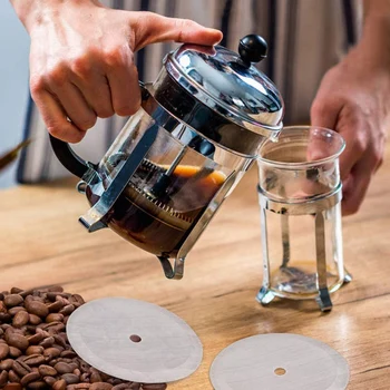 

8 Pcs 4 in Stainless Steel Replacement Coffee Filter Mesh,for 1000 Ml ,8 Cup French Press Coffee Makers and Tea Machines