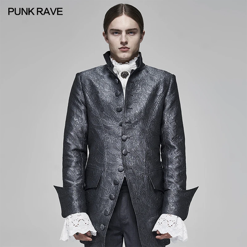 Manteau veste jacquard gothique baroque victorien élégant stylé PunkRave Homme