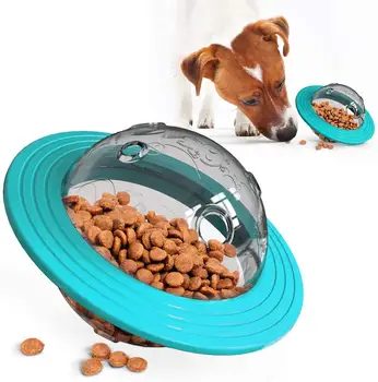 

Dog Treat Ball, UFO Food Dispenser Puzzle Slow Feeder Ball, Interactive Dog Frisbee Toy.Interactive Food Feeder Toy for dogs