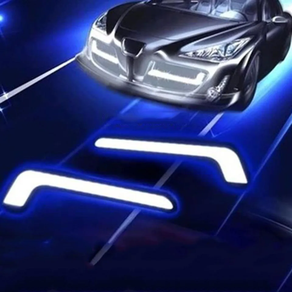 2 шт. Автомобильный светодиодный DRL COB Противотуманные фары 12 В Автомобильные дневные ходовые огни Гибкие Белые Водонепроницаемые автомобильные рабочие огни Универсальный Автомобильный Стайлинг