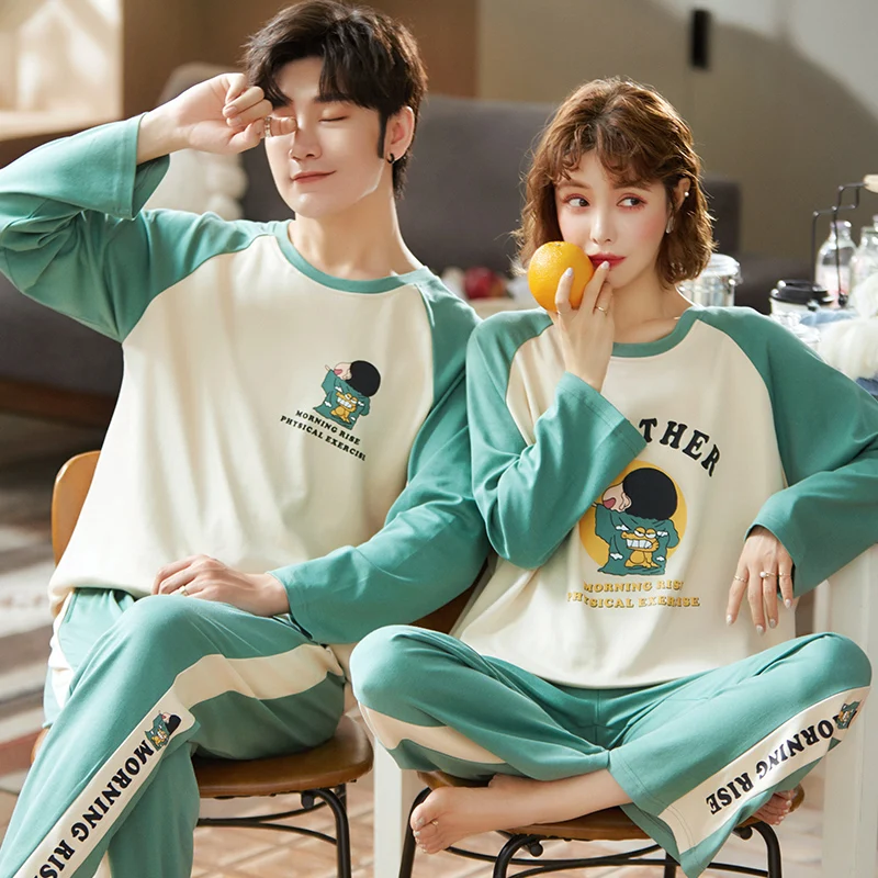 Пижама женская хлопковая свободного покроя 2 шт. | Мужская одежда