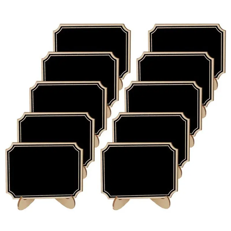 

20 Pack Mini Chalkboards with Support Easels Stand,Place Cards Small Rectangle Little Wood Blackboard for Weddings Birthday Part