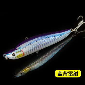 

BURLE new 8cm 15g colorful far cast sinking pencil wobbler hard bait laser 3D eyes fishing lure