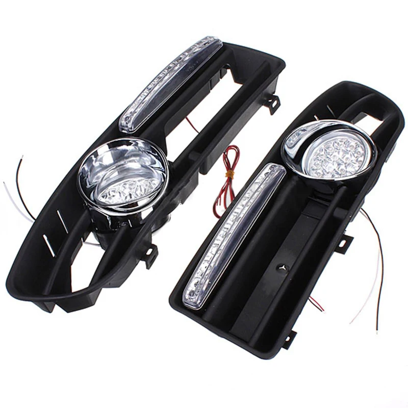 

1 Set 8 Led Daytime Running Lights Fog Lights With Grills Wiring Combo Auto Accessories For Volkswagen Jetta Bora MK4