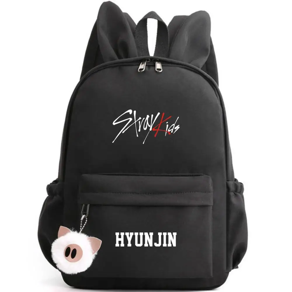 Stray Kids Changbin дизайнерский Рюкзак Школьные сумки черный розовый синий Mochila дорожные сумки ноутбук брелок для рюкзака с ушками - Цвет: Style 3