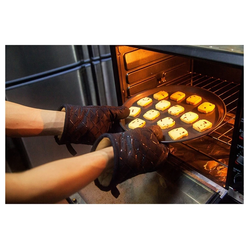 BMBY-перчатки для духовки Нескользящие кухонные перчатки для духовки устойчивые кулинарные рукавицы для приготовления пищи, выпечки, барбекю Potholder, черный, 1 Pai