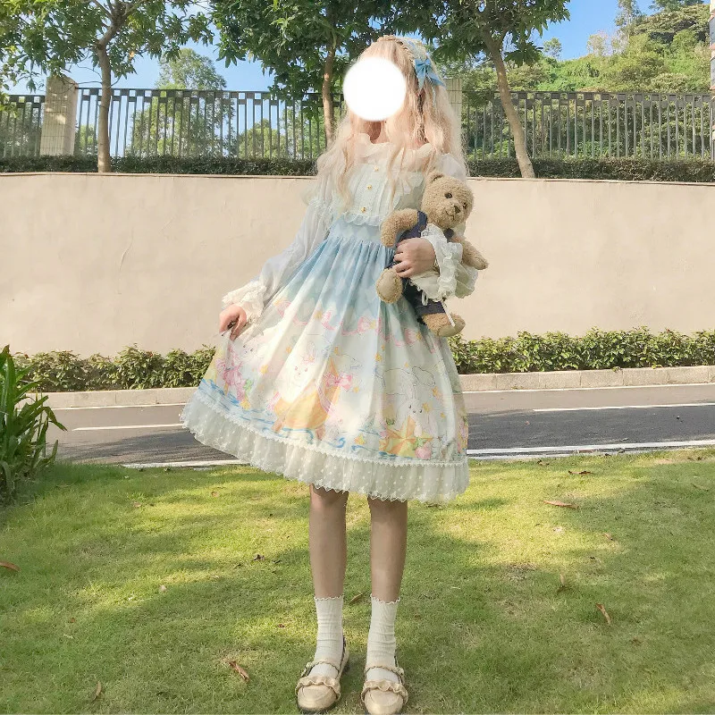 Sleeveless Green Элегантный Kawaii кружевное платье лолиты, в готическом стиле Костюмы для косплея Винтаж Дворцовая принцесса; Missy платья Ренессанс дамы платье в цветочек, платье - Цвет: Sleeveless Green