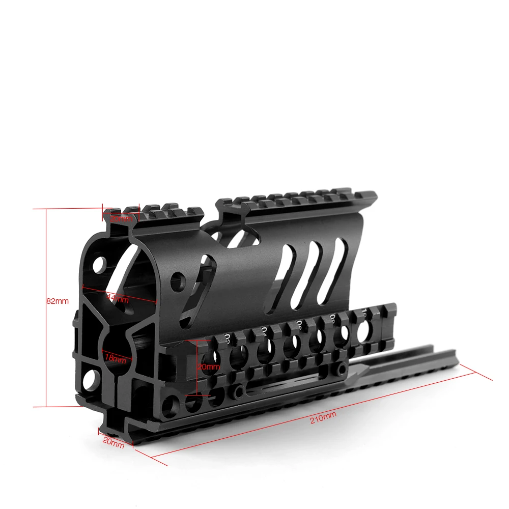 Алюминий 4 Quad 20 мм 52 слота Пикатинни 8,2" Handguard для винтовки лазерный прицел факел Охота