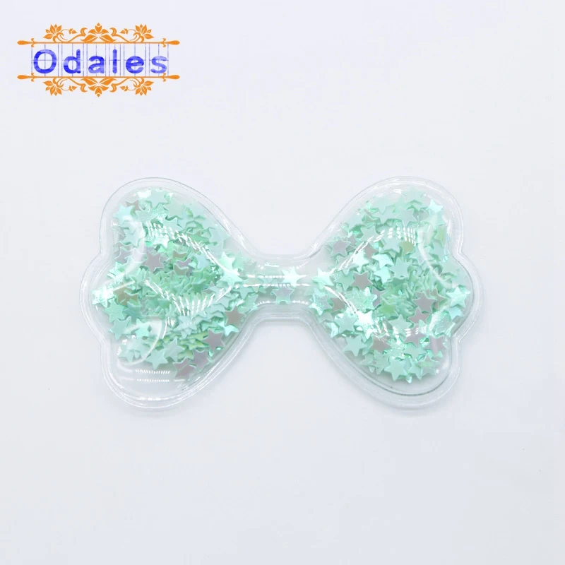 Candy Green 12 шт. пайетками галстук-бабочка, мягкий аппликация Блестки, бантики горный хрусталь аппликации для детей Шапки/обувь с орнаментом DIY Свадебные украшения своими руками - Цвет: Candy Green