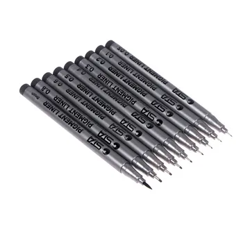 

9 Sizes Professional liner Drawing Pen Set School Supplies Waterproof Smooth Fineliner Pigma Pen Artist Markers