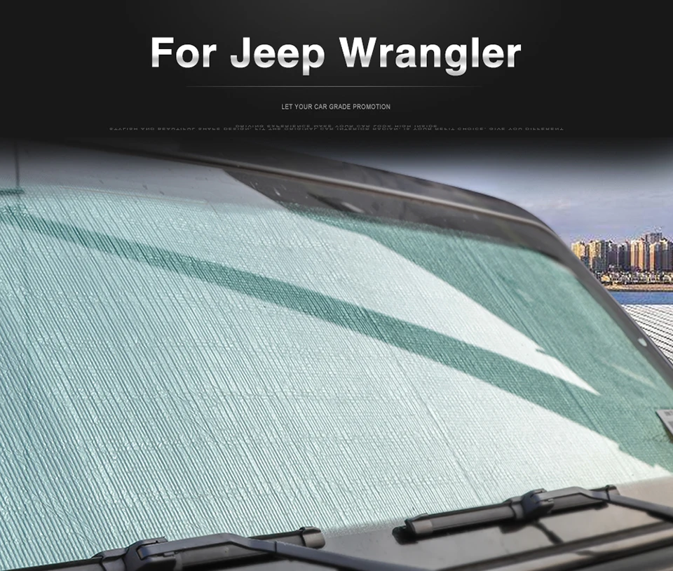 1 SHINEKA Windshield Sunshades Car Sun Shade Side For Jeep Wrangler JL 2018 Accessories