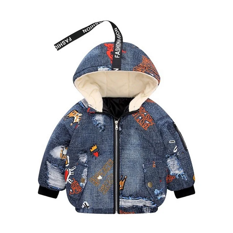Benemaker/модные зимние пуховики для девочек; детская одежда для мальчиков; Теплая Флисовая верхняя одежда; детская ветровка; детские пальто; YJ135 - Цвет: Down Dark Blue
