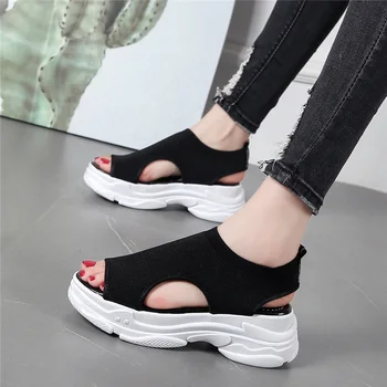 

5cm/1.95inch Height Women's Sandals Summer Outdoor Fashion Flat Platform Shoes Woman
