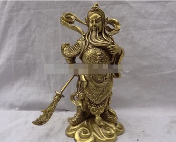 

ymy---322+++Chinese Pure Brass Warrior Sword GuanGong Hero GuanYu Dragon God Bronze Statue