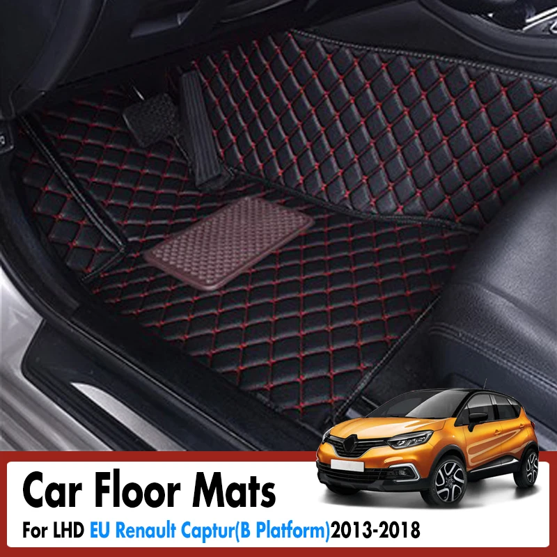Автомобильные коврики для Renault Captur(B Platform)2013 2014 2015 2016 2017 2018 кожаные декоративные