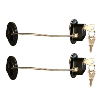 

2 Pieces Refrigerator Door Lock Strong Adhesive Freezer Door Lock File Drawer Lock Child Safety Cupboard Lock with Key