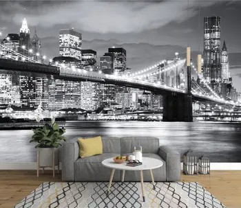 

CJSIR Photo Wallpaper Architecture BRIDGE NEW YORK Designer Wall Mural vinyl wallpaper papel de parede adesivo 3d wallpaper