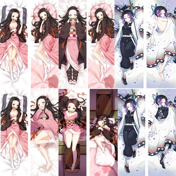 

Japan Anime Demon Slayer: Kimetsu no Yaiba Kochou Shinobu Kamado Nezuko Hugging Body Pillow Cover Dakimakura body Pillow case