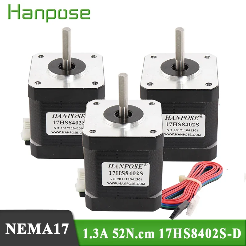 Шаговый двигатель Nema 17 42bygh шаговый 48 мм 1.3A 52N. См 3 шт. (17HS8402S) 4 свинцовых двигателя