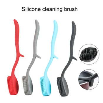 

Silicone Cleaning Brush with handle Kitchen Cleaner Washing Tool Brush Multifunction Dish Bowl Scouring Pad Pot Pan Wash Brushes