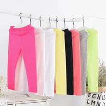 Леггинсы для девочек, новое весеннее Стильное универсальное тонкое детское нижнее белье, штаны, однотонные леггинсы для девочек