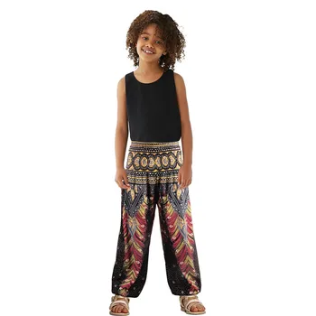 

Summer 2020 Girls Boho Pants Children Loose Yoga Pants Hippy Harem Pants Kids Trousers Girls Leggings Casual Beach Wear