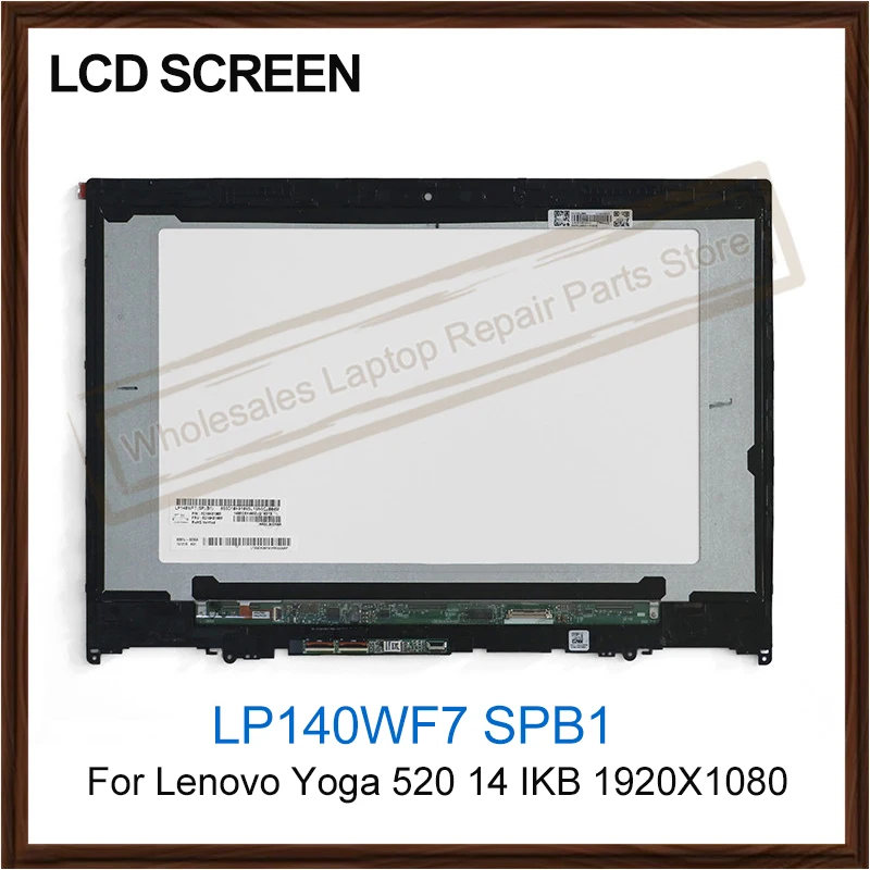 Original 14.0&quot LP140WF7 SPB1 LCD Display For Lenovo Yoga 520 14 IKB FHD 1920X1080 Screen Touch Digitizer Assembly | Компьютеры и