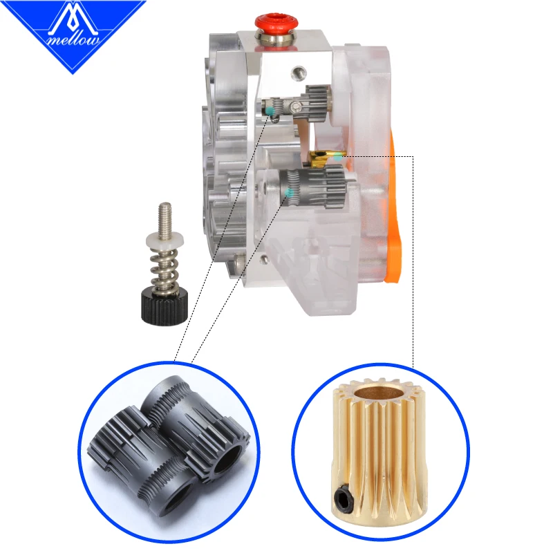 Mellow Rcn-nano Revestida Extrusora Alta Dureza V1.1 Hv3300 Dual Drive Gear para Ender 53d Printer Parts Titan Aero Aero Rn-wind - Imagem 4